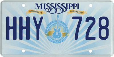 MS license plate HHY728