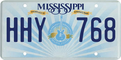 MS license plate HHY768