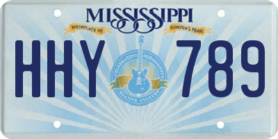 MS license plate HHY789