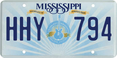 MS license plate HHY794
