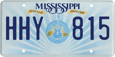 MS license plate HHY815