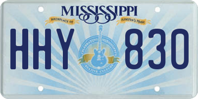 MS license plate HHY830