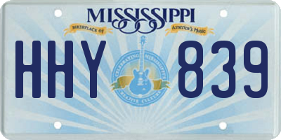 MS license plate HHY839