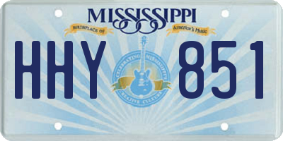 MS license plate HHY851