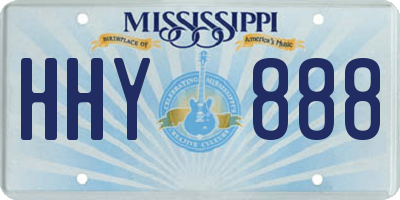 MS license plate HHY888