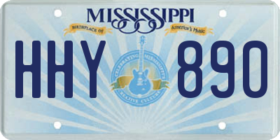 MS license plate HHY890