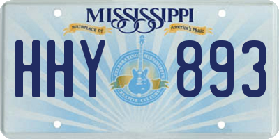 MS license plate HHY893