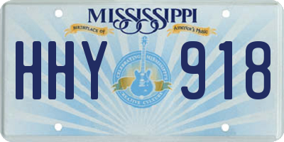 MS license plate HHY918