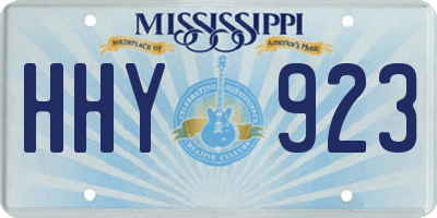 MS license plate HHY923