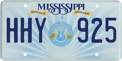 MS license plate HHY925