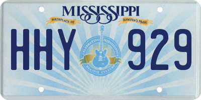 MS license plate HHY929
