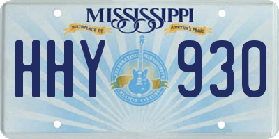 MS license plate HHY930
