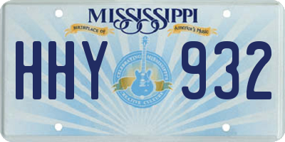 MS license plate HHY932