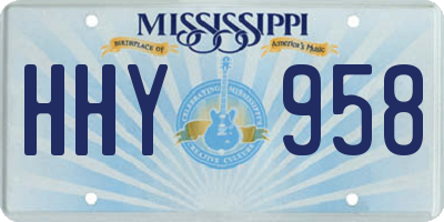 MS license plate HHY958