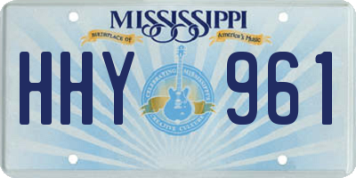 MS license plate HHY961