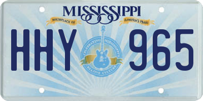 MS license plate HHY965