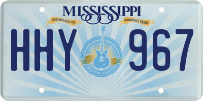 MS license plate HHY967