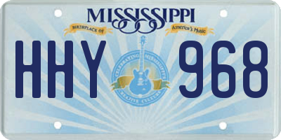 MS license plate HHY968