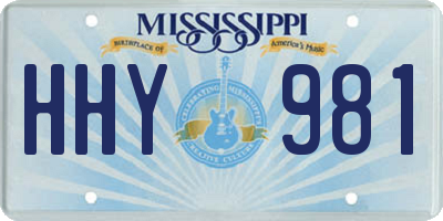 MS license plate HHY981
