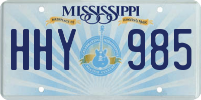 MS license plate HHY985