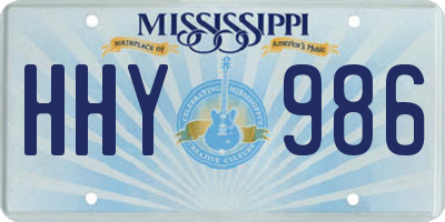 MS license plate HHY986