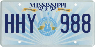 MS license plate HHY988