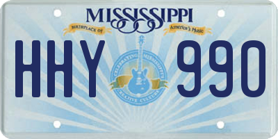 MS license plate HHY990