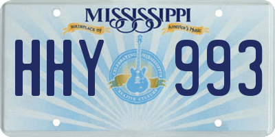 MS license plate HHY993