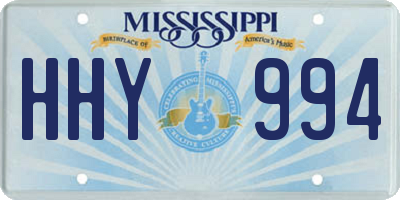 MS license plate HHY994