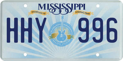 MS license plate HHY996