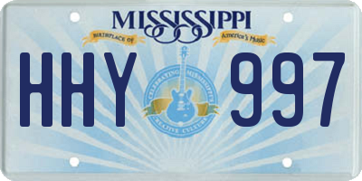 MS license plate HHY997