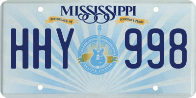 MS license plate HHY998