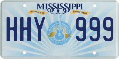 MS license plate HHY999