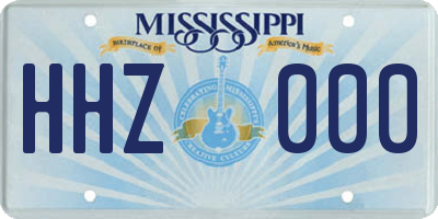 MS license plate HHZ000