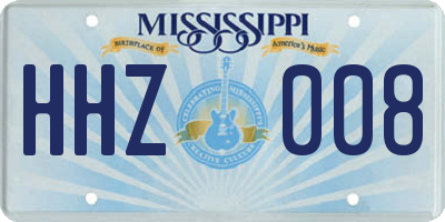 MS license plate HHZ008