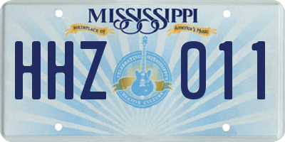 MS license plate HHZ011