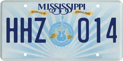 MS license plate HHZ014