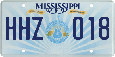 MS license plate HHZ018