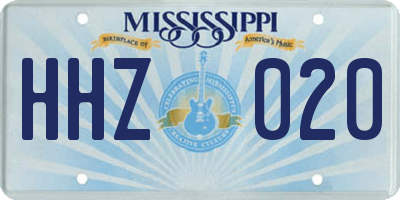 MS license plate HHZ020