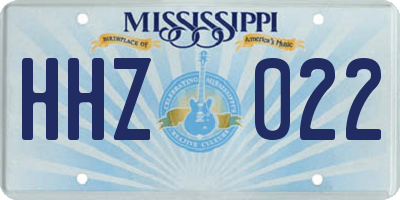 MS license plate HHZ022