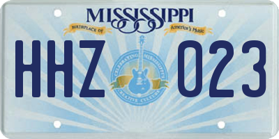MS license plate HHZ023