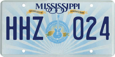 MS license plate HHZ024