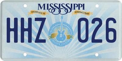 MS license plate HHZ026
