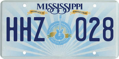 MS license plate HHZ028