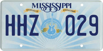 MS license plate HHZ029