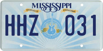 MS license plate HHZ031
