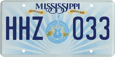 MS license plate HHZ033