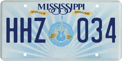 MS license plate HHZ034