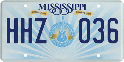MS license plate HHZ036
