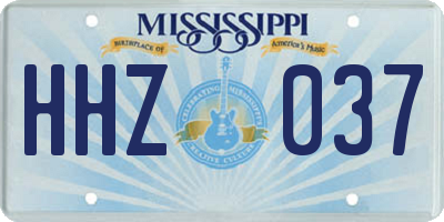 MS license plate HHZ037